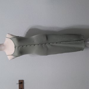 Forever21 Sexy Ribbed Button-down Green Dress M